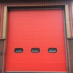 red-shutter-door